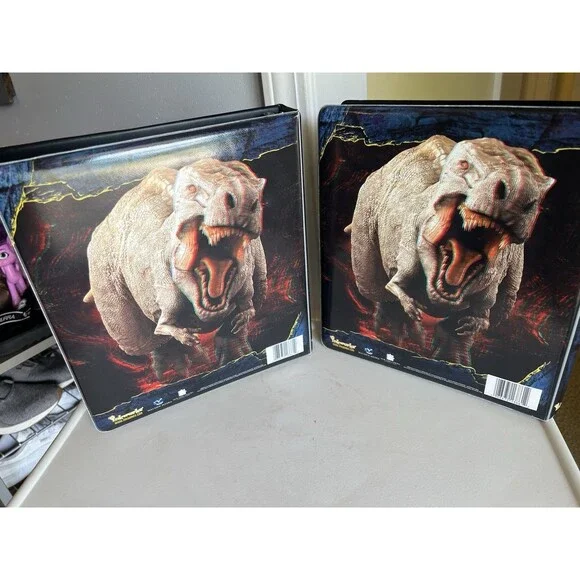Set of 2 Journey to the Center of the Earth 3D Trading Cards 2 binders & 1 glass